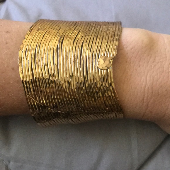 Gold Colored Cuff Bracelet - Picture 1 of 6